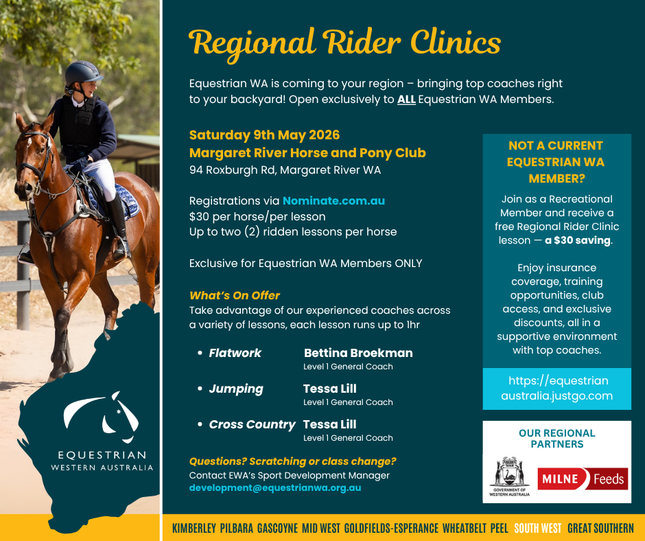 EWA Regional Rider Clinic - Margaret River | Equestrian Western Australia